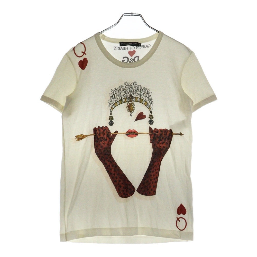 DOLCE & GABBANA(ドルチェアンドガッバーナ) Queen Of Hearts Headphones T-Shirt 半袖Tシャツ ホワイト F8H50T FH7VA
