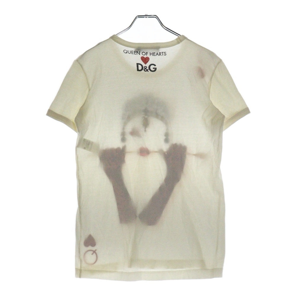 DOLCE & GABBANA(ドルチェアンドガッバーナ) Queen Of Hearts Headphones T-Shirt 半袖Tシャツ ホワイト F8H50T FH7VA