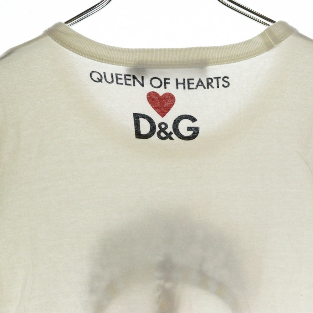 DOLCE & GABBANA(ドルチェアンドガッバーナ) Queen Of Hearts Headphones T-Shirt 半袖Tシャツ ホワイト F8H50T FH7VA