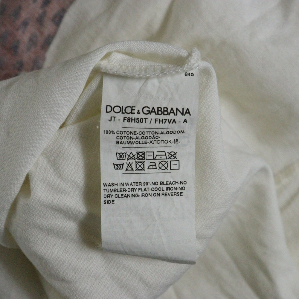 DOLCE & GABBANA(ドルチェアンドガッバーナ) Queen Of Hearts Headphones T-Shirt 半袖Tシャツ ホワイト F8H50T FH7VA