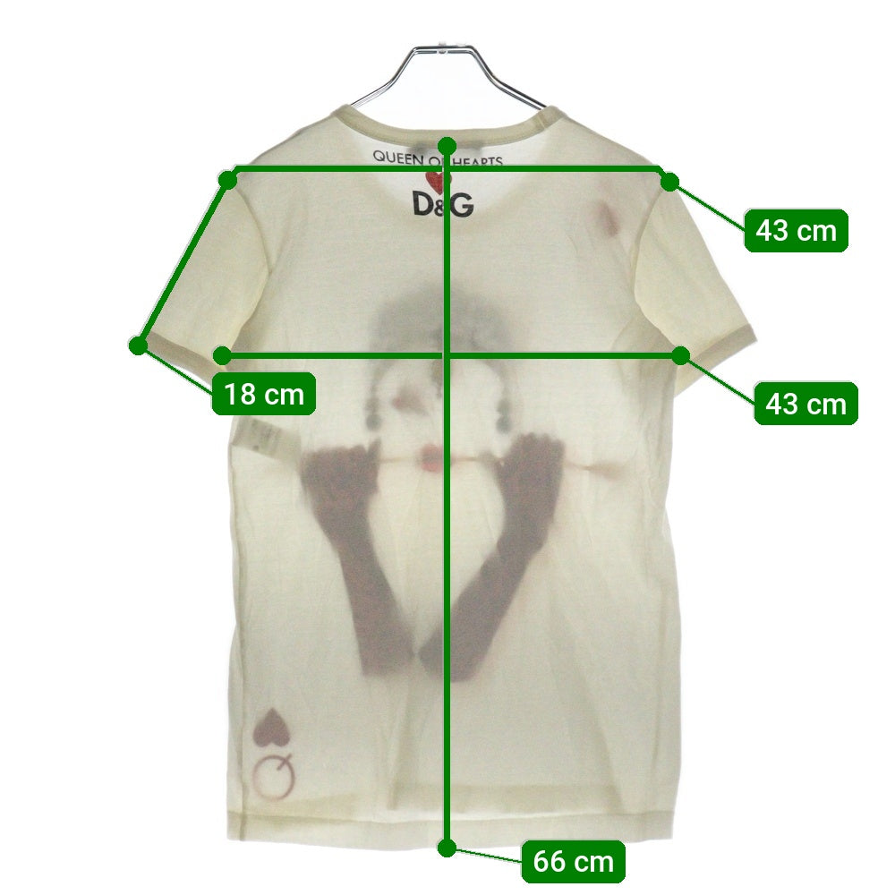 DOLCE & GABBANA(ドルチェアンドガッバーナ) Queen Of Hearts Headphones T-Shirt 半袖Tシャツ ホワイト F8H50T FH7VA
