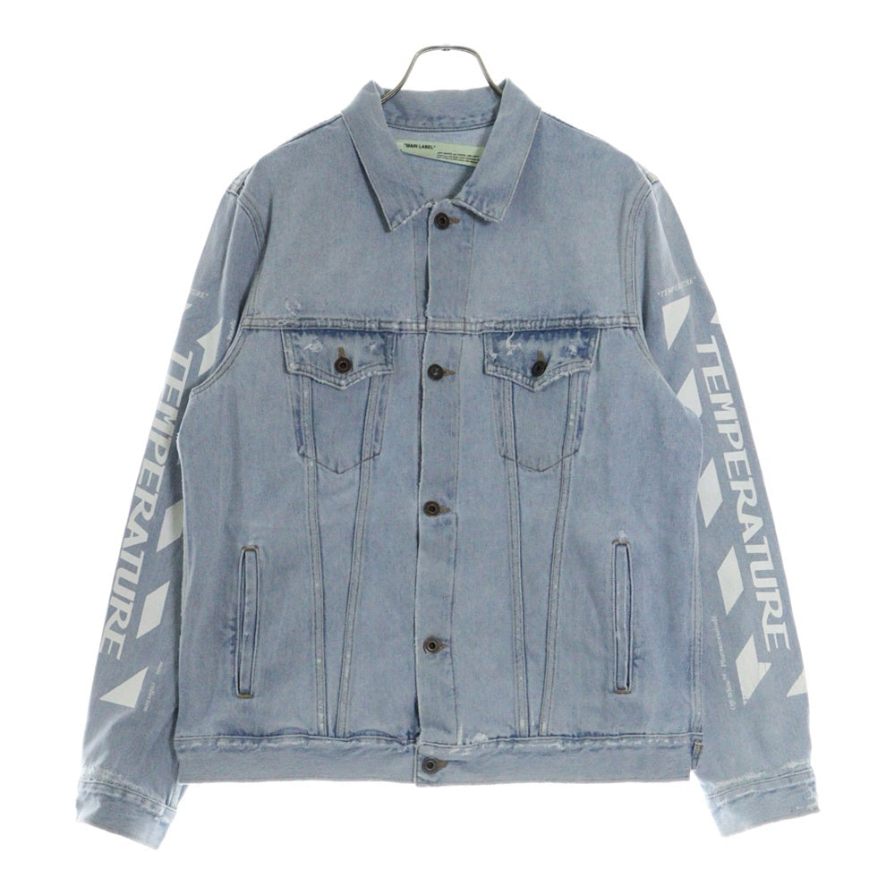 OFF-WHITE(オフホワイト) 18SS Striped Denim Jacket ダメージ加工 デニムジャケット インディゴ OMYE001S18386023