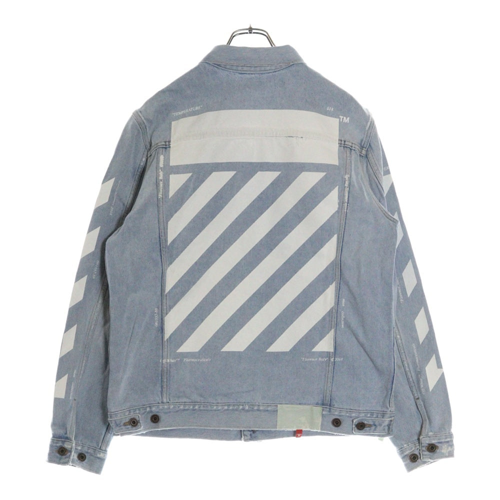 OFF-WHITE(オフホワイト) 18SS Striped Denim Jacket ダメージ加工 デニムジャケット インディゴ OMYE001S18386023