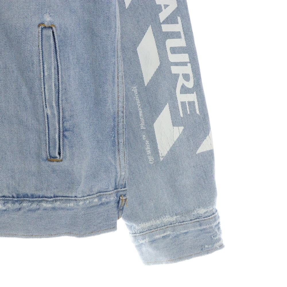 OFF-WHITE(オフホワイト) 18SS Striped Denim Jacket ダメージ加工 デニムジャケット インディゴ OMYE001S18386023