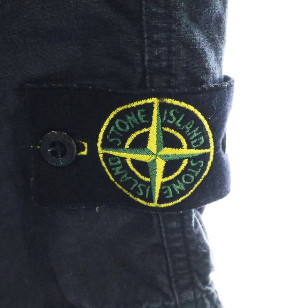 STONE ISLAND(ストーンアイランド) Bermuda Shorts ロゴワッペン リネンハーフパンツ ショーツ ネイビー 8015L0530