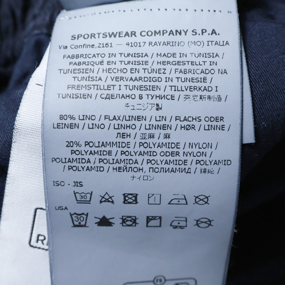 STONE ISLAND(ストーンアイランド) Bermuda Shorts ロゴワッペン リネンハーフパンツ ショーツ ネイビー 8015L0530