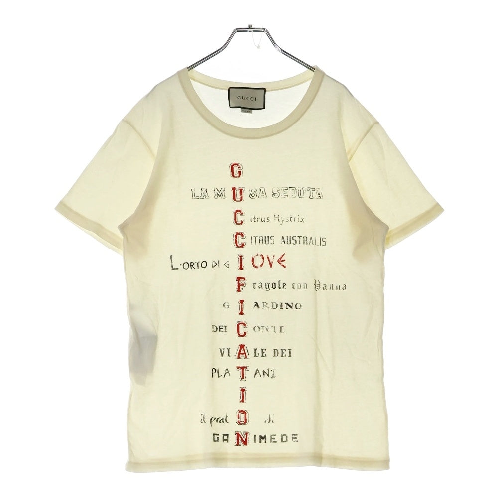 GUCCI(グッチ) Alphabet Printing T-Shirt 半袖Tシャツ アイボリー 492347 X3N07
