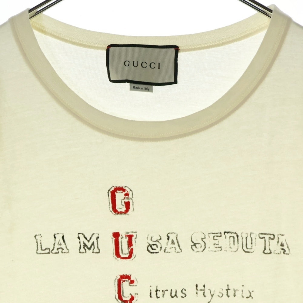 GUCCI(グッチ) Alphabet Printing T-Shirt 半袖Tシャツ アイボリー 492347 X3N07