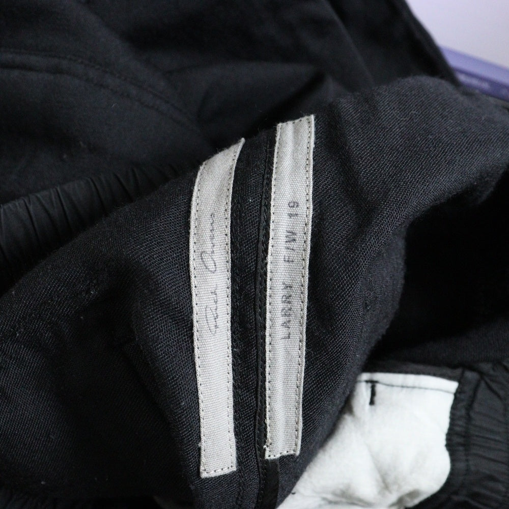 Rick Owens(リックオウエンス) 19AW Astaire Pants アステア ウールドローストリングパンツ ブラック RU19F4395-WT