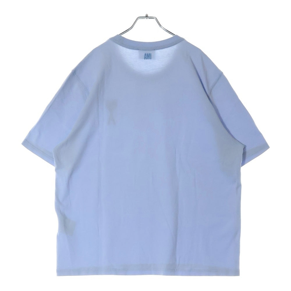 AMI Alexandre Mattiussi(アミアレクサンドルマテュッシ) Logo T-Shirt ハートロゴ刺繍 半袖Tシャツ ブルー E22UTS002.726