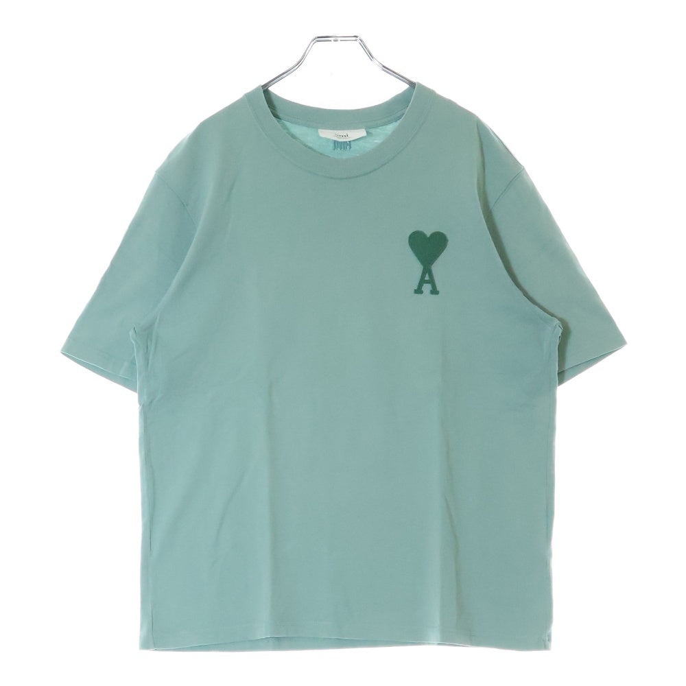 AMI Alexandre Mattiussi(アミアレクサンドルマテュッシ) Logo T-Shirt ハートロゴ刺繍 半袖Tシャツ グリーン E21HJ128.726