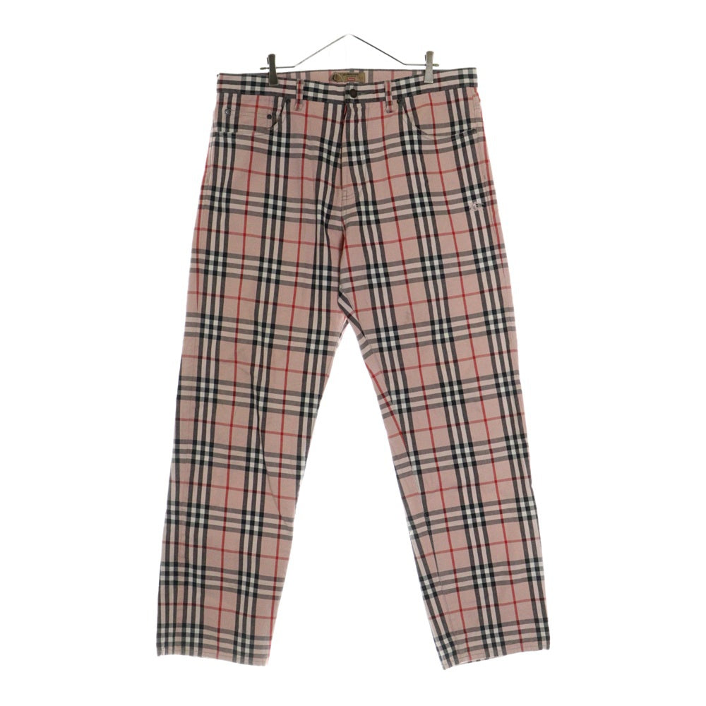 SUPREME(シュプリーム) 22SS Burberry Regular Jean バーバリー ノバチェック レギュラージーンズ デニムパンツ ピンク