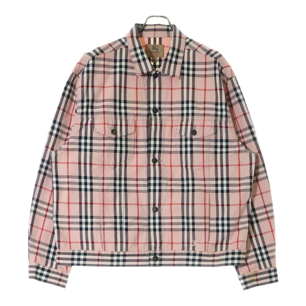 SUPREME(シュプリーム) 22SS Burberry Denim Trucker Jacket バーバリー ノバチェック デニムトラッカージャケット ピンク