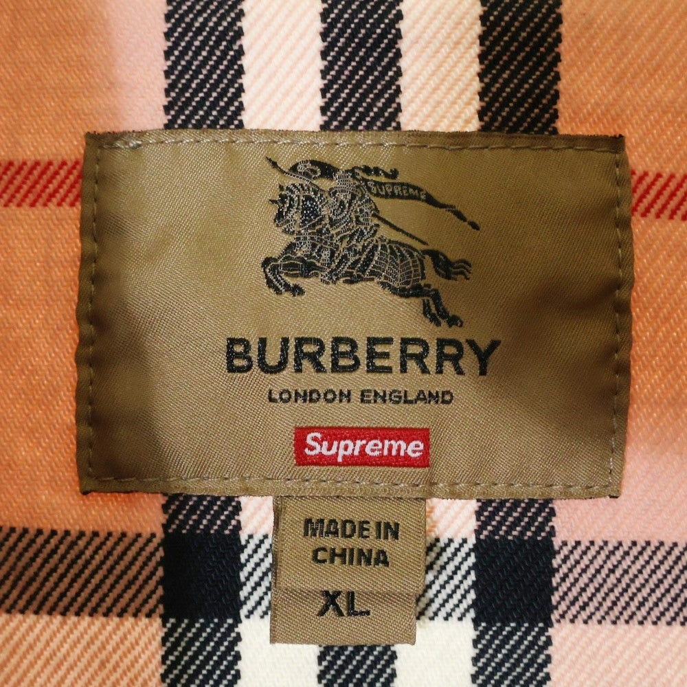 SUPREME(シュプリーム) 22SS Burberry Denim Trucker Jacket バーバリー ノバチェック デニムトラッカージャケット ピンク