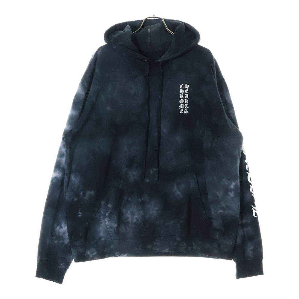 CHROME HEARTS(クロムハーツ) SWTSHRT PLVR バックホースシュー タイダイ プルオーバースウェットパーカー フーディー ブラック