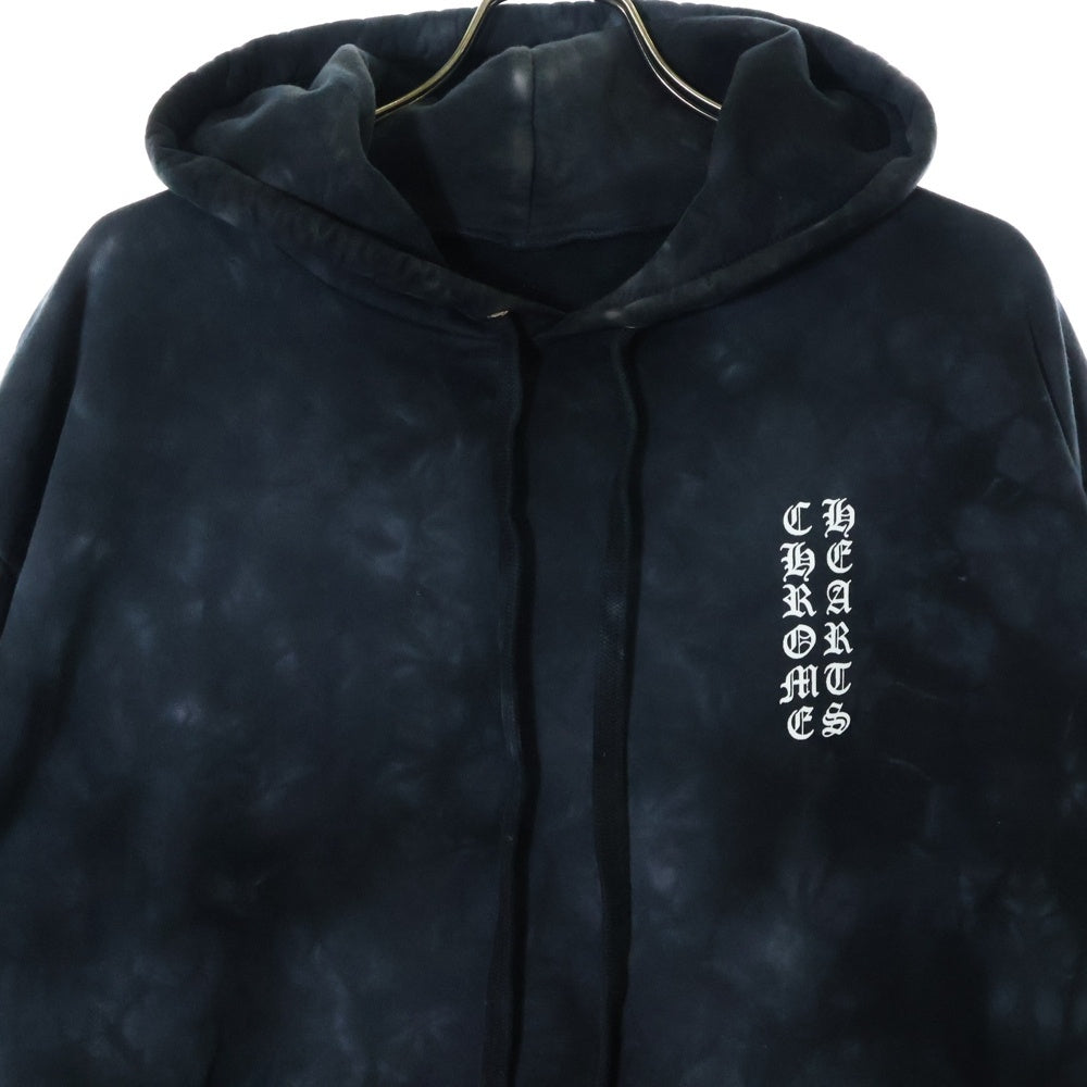 CHROME HEARTS(クロムハーツ) SWTSHRT PLVR バックホースシュー タイダイ プルオーバースウェットパーカー フーディー ブラック