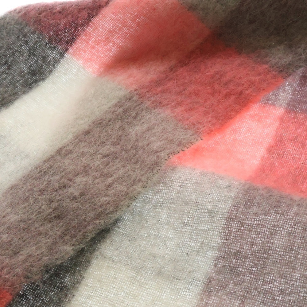 Acne Studios(アクネ ストゥディオズ) Mohair Checked Scarf モヘアニット チェックスカーフ マフラー ピンク