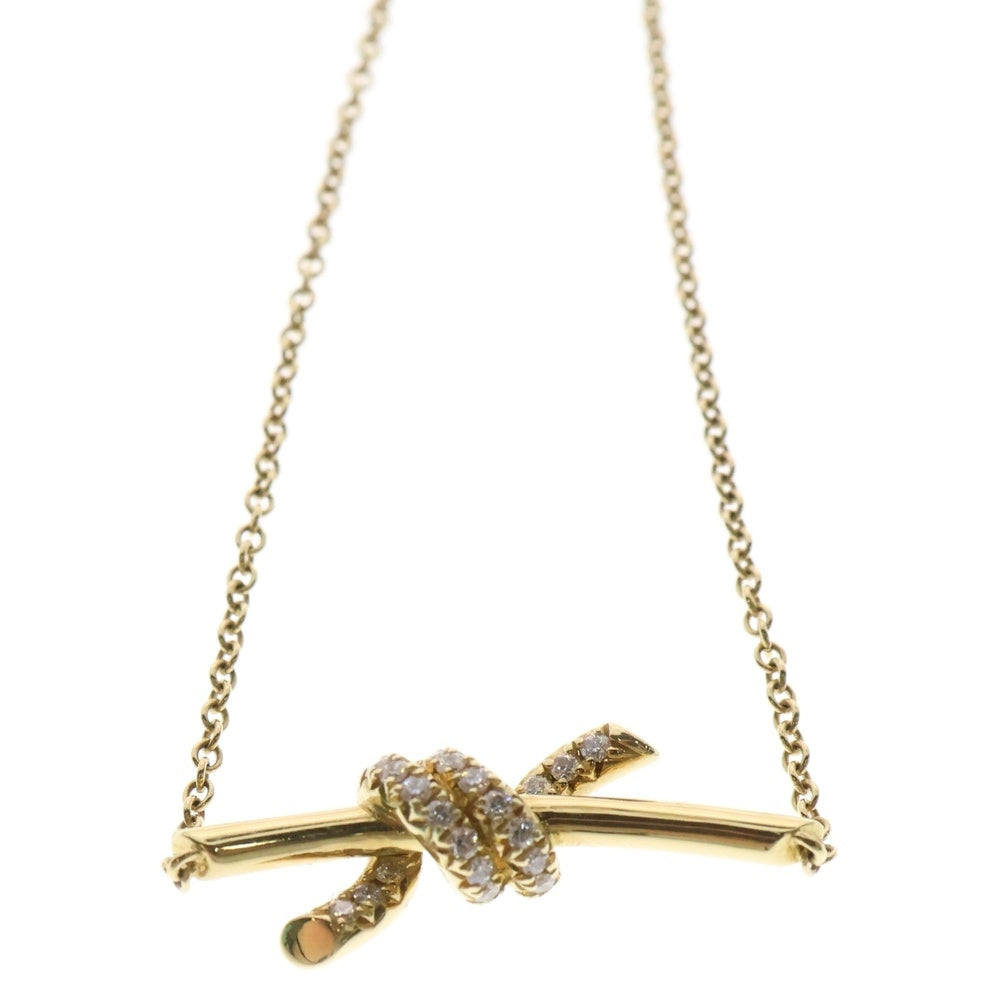 TIFFANY & Co.(ティファニー) 18KYG Knot Small Pendant ノット スモールペンダント パヴェダイヤモンド ネックレス イエローゴールド レディース