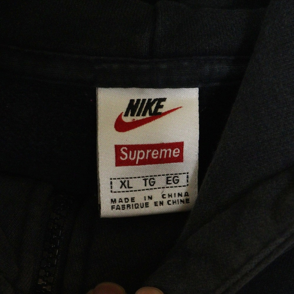SUPREME(シュプリーム) 21SS ×NIKE Half Zip Hooded Sweatshirt ナイキ ハーフジップ プルオーバースウェットパーカー フーディー ブラック DB2842-010