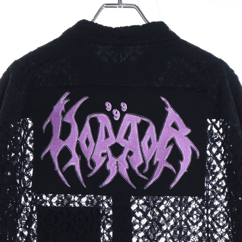 KIDILL(キディル) 25SS レースロングシャツ 花柄 長袖シャツ ブラック KL936