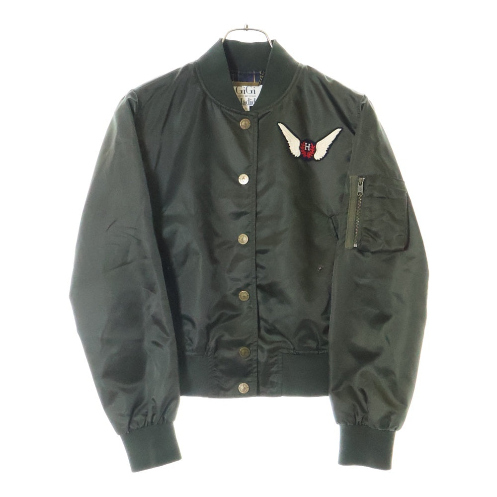 TOMMY HILFIGER(トミーヒルフィガー) ×GIGI HADID MA-1 ジジ・ハディッド ワッペン ジャケット グリーン