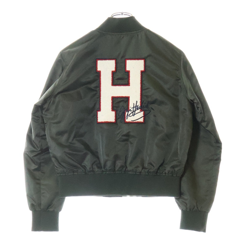 TOMMY HILFIGER(トミーヒルフィガー) ×GIGI HADID MA-1 ジジ・ハディッド ワッペン ジャケット グリーン
