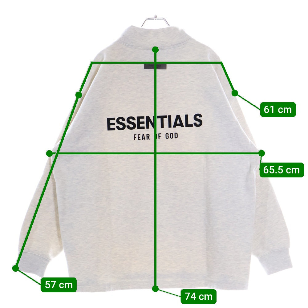 FEAR OF GOD ESSENTIALS(フィアオブゴッド エッセンシャルズ) MOCK NECK SWEAT SHIRT エンボスロゴモックネック長袖スウェットトレーナー グレー
