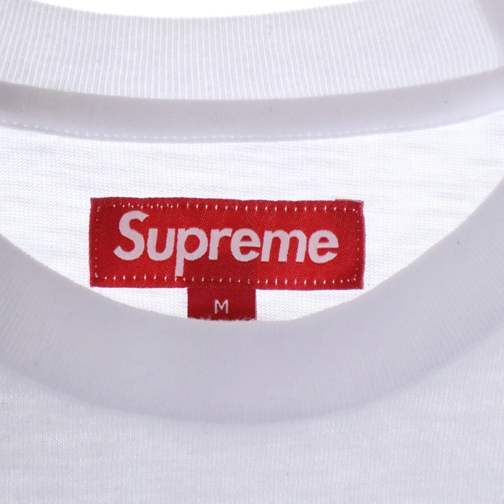 SUPREME(シュプリーム) 24AW Twill Applique S/S Top ツウィルアップリケショートスリーブトップ ロゴ刺繍半袖Tシャツ ホワイト