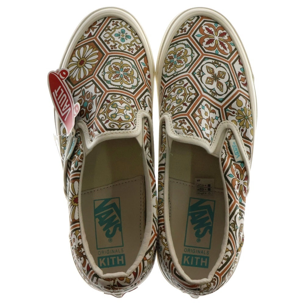 VANS(ヴァンズ) ×KITH Og Classic Slip-O Moroccan キス モロカン タイルオレンジ ペイズリースリッポン ローカットシューズ ホワイト US9/27cm VN0A45JK2CN