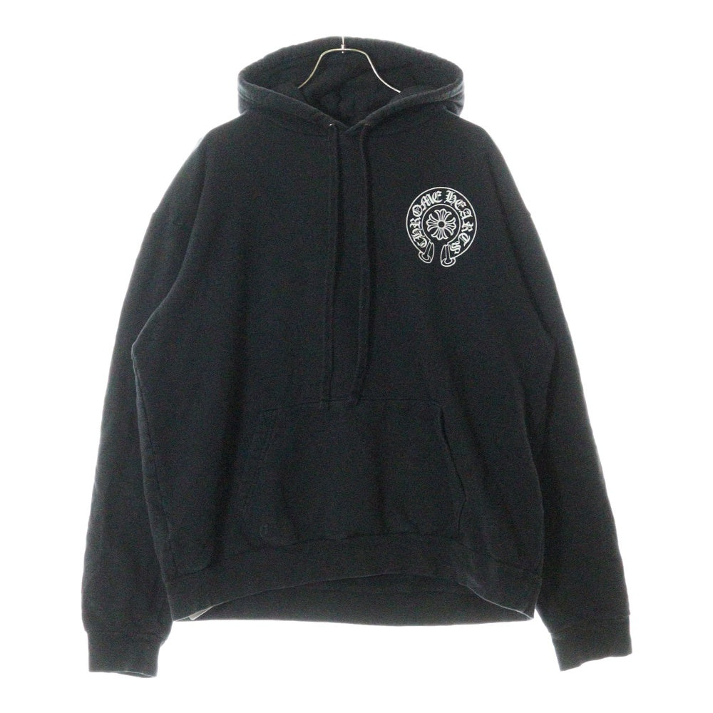 CHROME HEARTS(クロムハーツ) SWTSHRT HD PLVR LTD TOKYO 東京限定バックホースシュープリント プルオーバースウェットパーカー フーディー ブラック