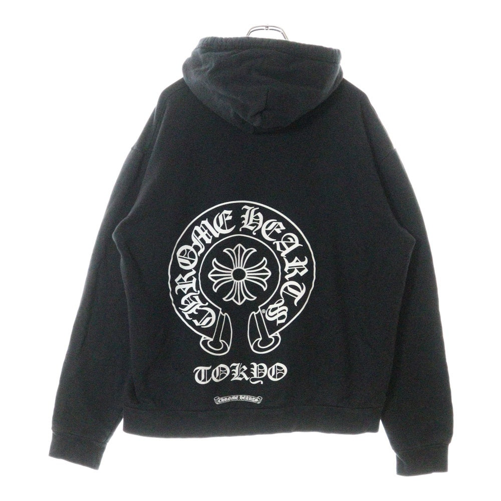 CHROME HEARTS(クロムハーツ) SWTSHRT HD PLVR LTD TOKYO 東京限定バックホースシュープリント プルオーバースウェットパーカー フーディー ブラック