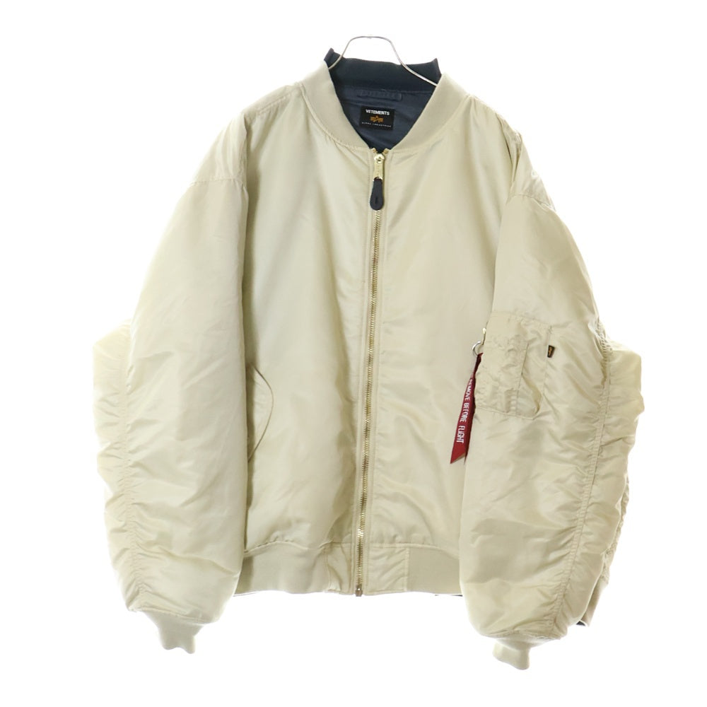 VETEMENTS(ヴェトモン) 18SS ×ALPHA INDUSTRIES OVERSIZE BOMBER JACKET オーバーサイズ ボンバージャケット ホワイト WSS18JA25