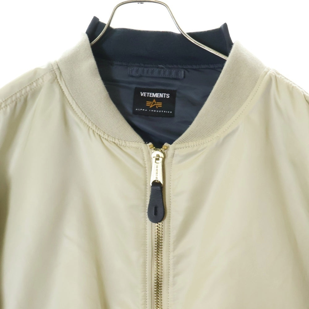 VETEMENTS(ヴェトモン) 18SS ×ALPHA INDUSTRIES OVERSIZE BOMBER JACKET オーバーサイズ ボンバージャケット ホワイト WSS18JA25