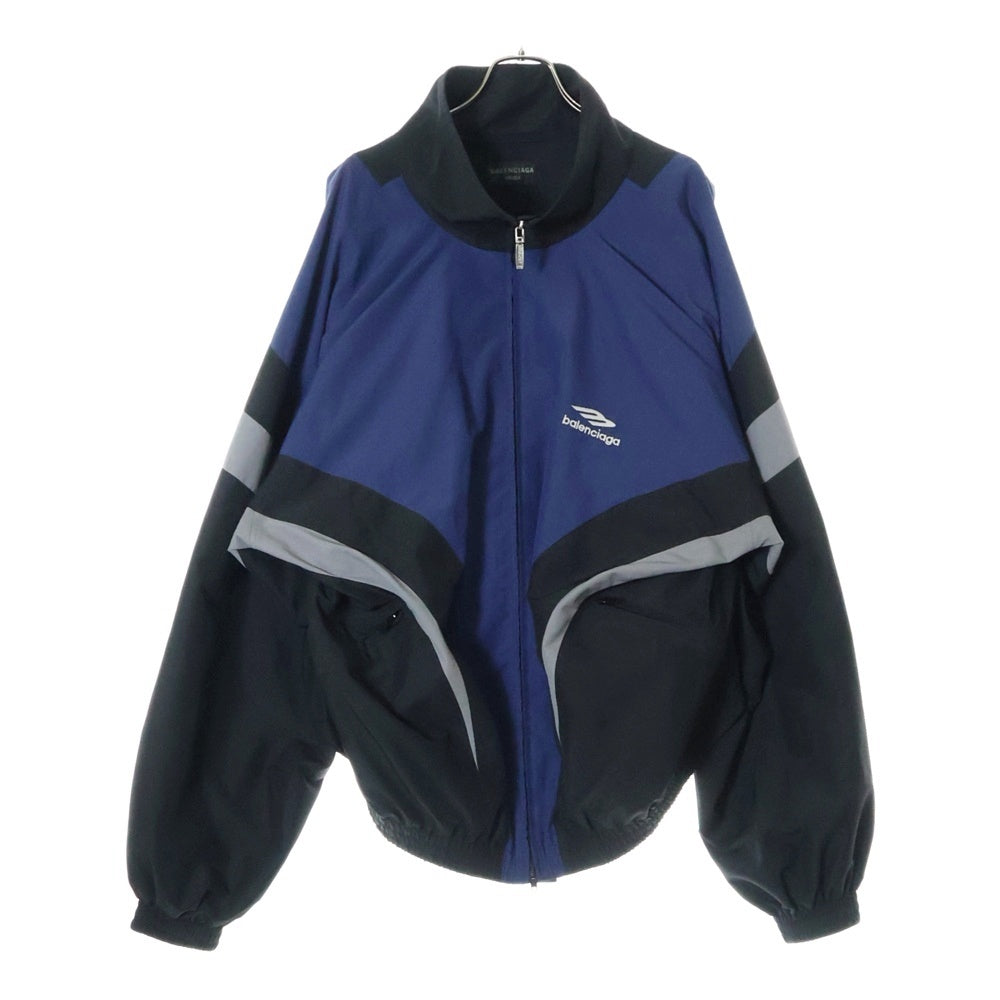 BALENCIAGA(バレンシアガ) 24SS 3B Sports Icon Off Shoulder Tracksuit 3Bスポーツアイコン オフショルダートラックスーツジャケット 790756 TMO10 ブルー/ブラック