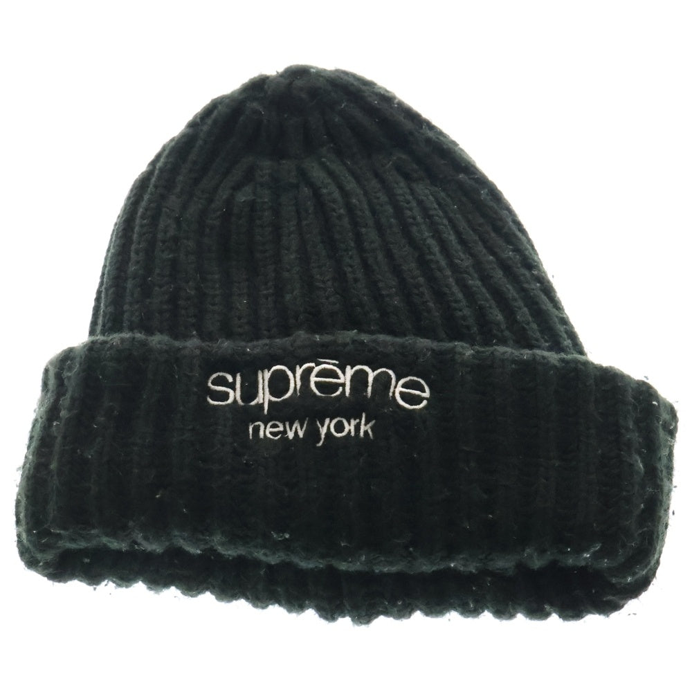 SUPREME(シュプリーム) 23AW Classic Logo Chunky Ribbed Beanie クラシックロゴ ニットビーニー ニット帽 帽子 ブラック