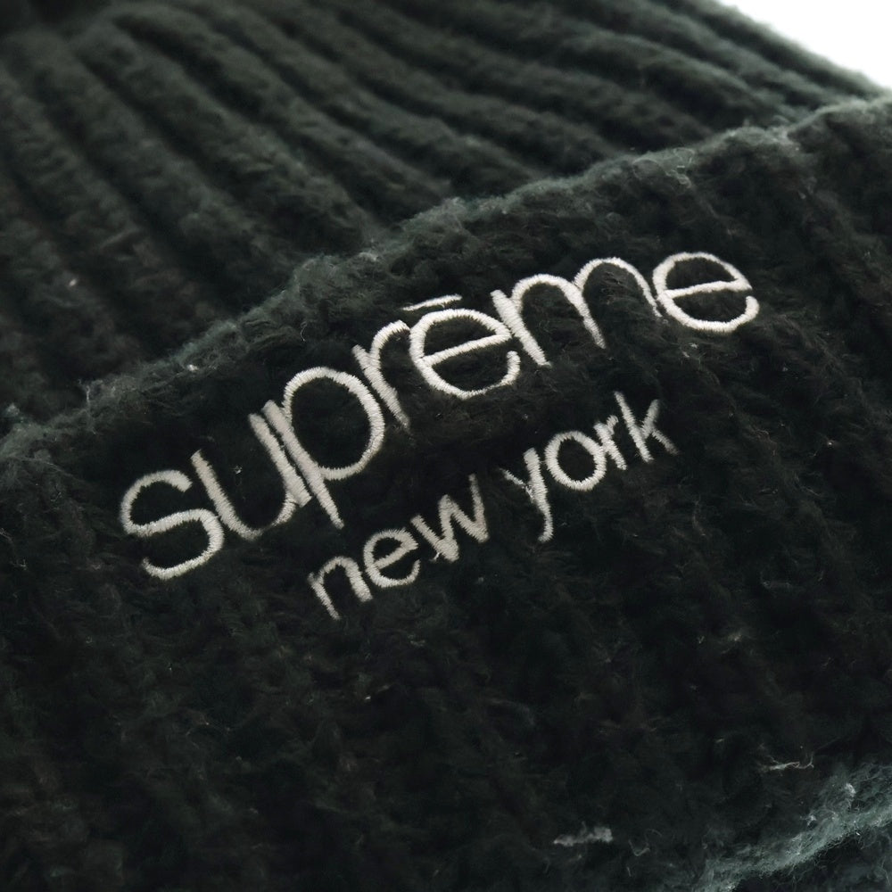 SUPREME(シュプリーム) 23AW Classic Logo Chunky Ribbed Beanie クラシックロゴ ニットビーニー ニット帽 帽子 ブラック