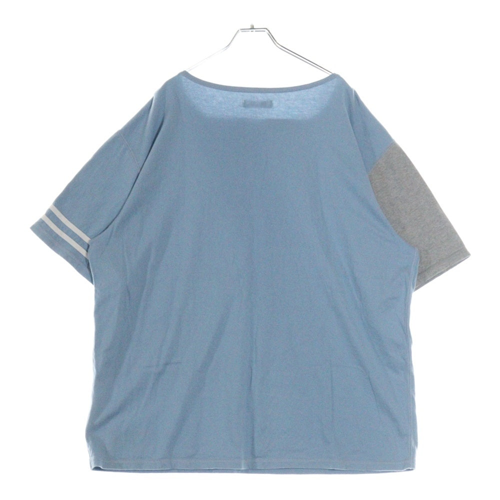SyuMan(シューマン) 86 boat-neck Short sleeves 86ボートネックショートスリーブティー ロゴプリント半袖Tシャツ YO24SS-02 ブルー