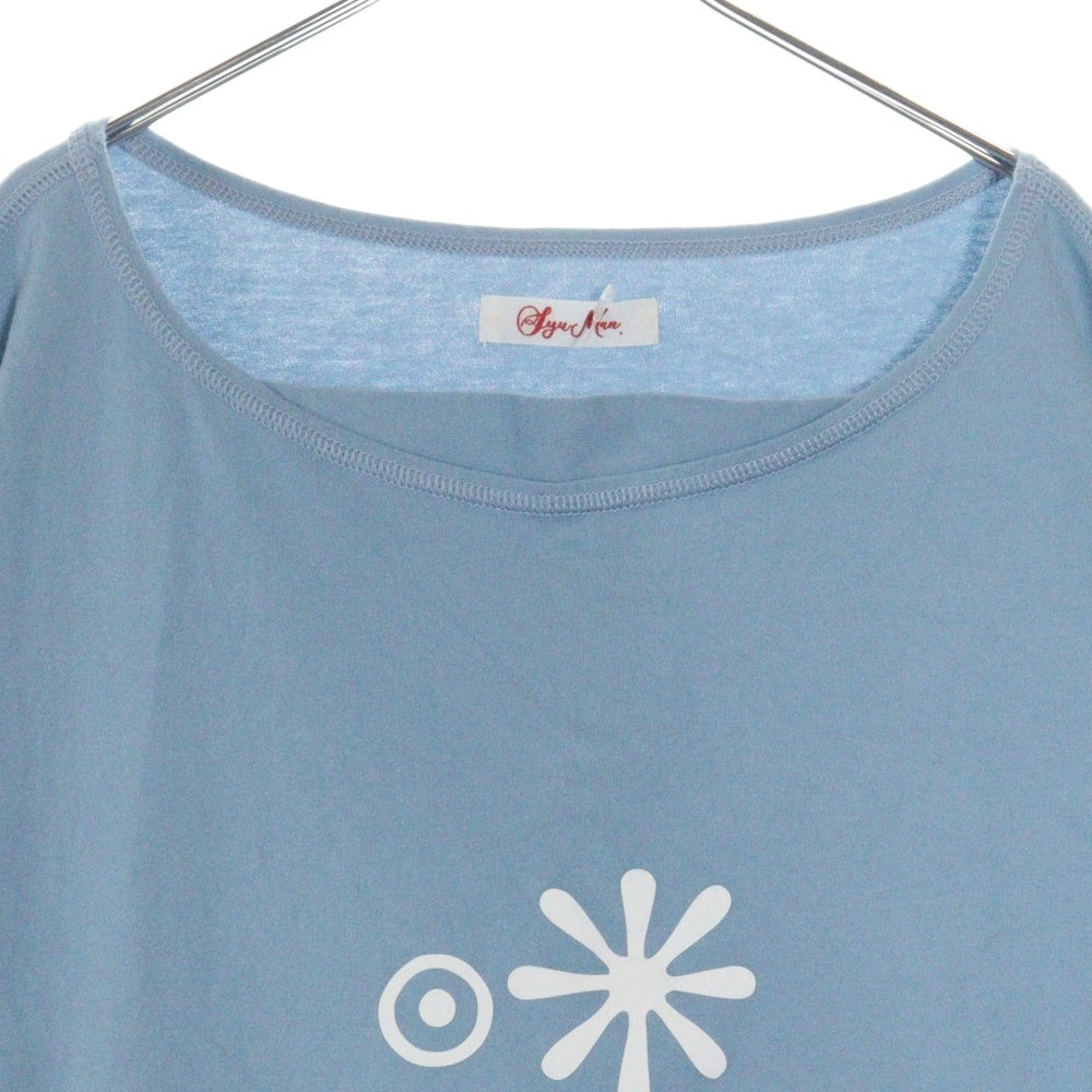 SyuMan(シューマン) 86 boat-neck Short sleeves 86ボートネックショートスリーブティー ロゴプリント半袖Tシャツ YO24SS-02 ブルー