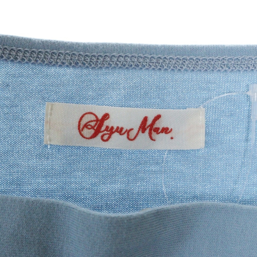 SyuMan(シューマン) 86 boat-neck Short sleeves 86ボートネックショートスリーブティー ロゴプリント半袖Tシャツ YO24SS-02 ブルー