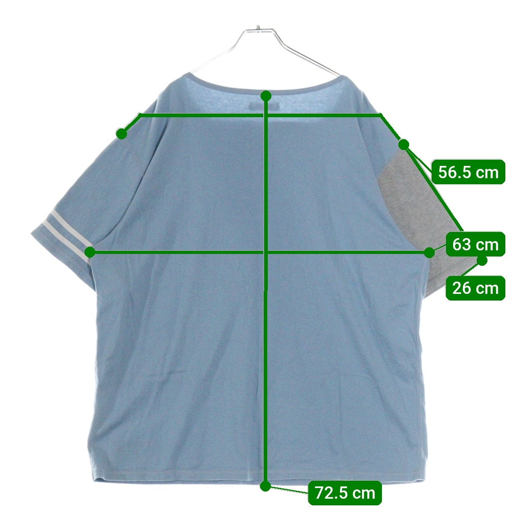 SyuMan(シューマン) 86 boat-neck Short sleeves 86ボートネックショートスリーブティー ロゴプリント半袖Tシャツ YO24SS-02 ブルー