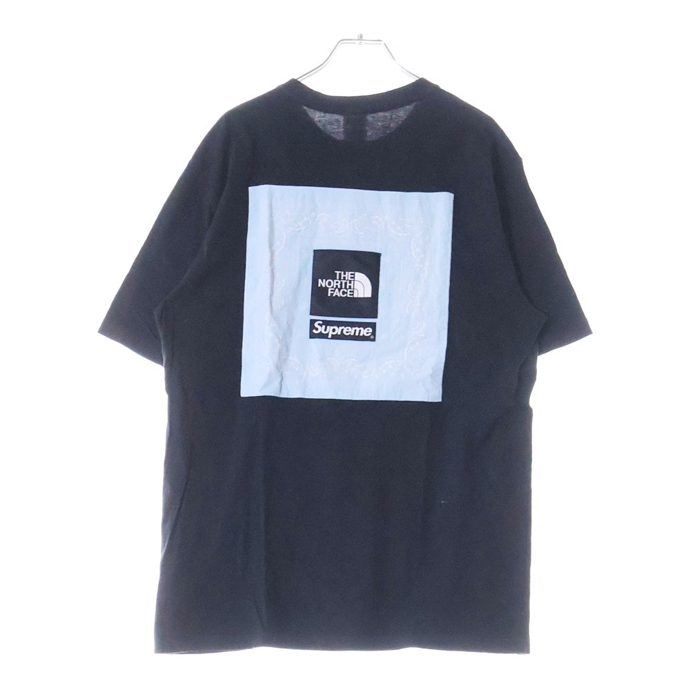 SUPREME(シュプリーム) 22SS ×THE NORTH FACE Bandana Tee ノースフェイス バンダナ ロゴ刺繍半袖Tシャツ NT022091 ブラック
