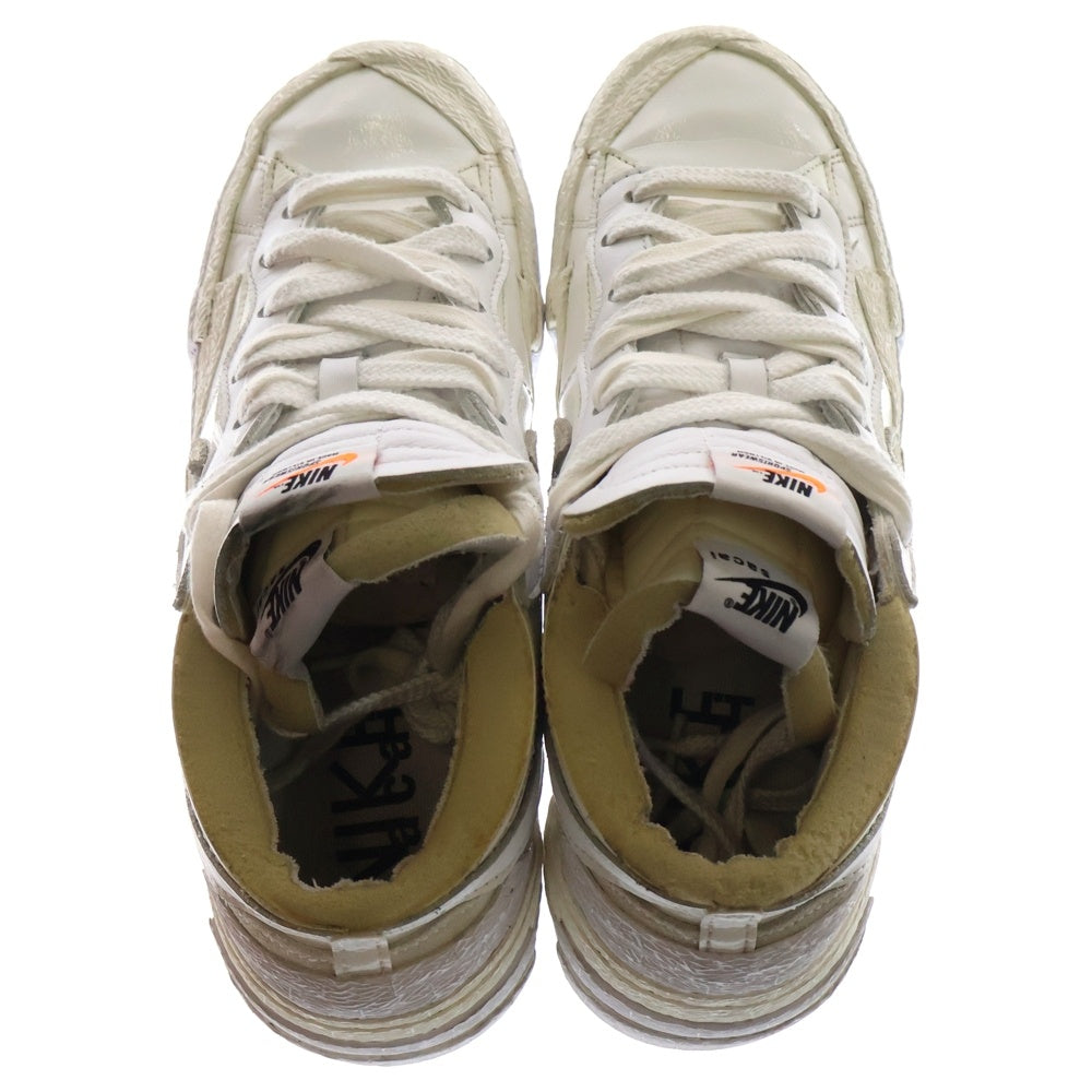 NIKE(ナイキ) ×Sacai Blazer Low White Patent Leather サカイ ブレーザー ホワイトパテントレザー ローカットスニーカー US10/28.0cm DM6443-100 ホワイト