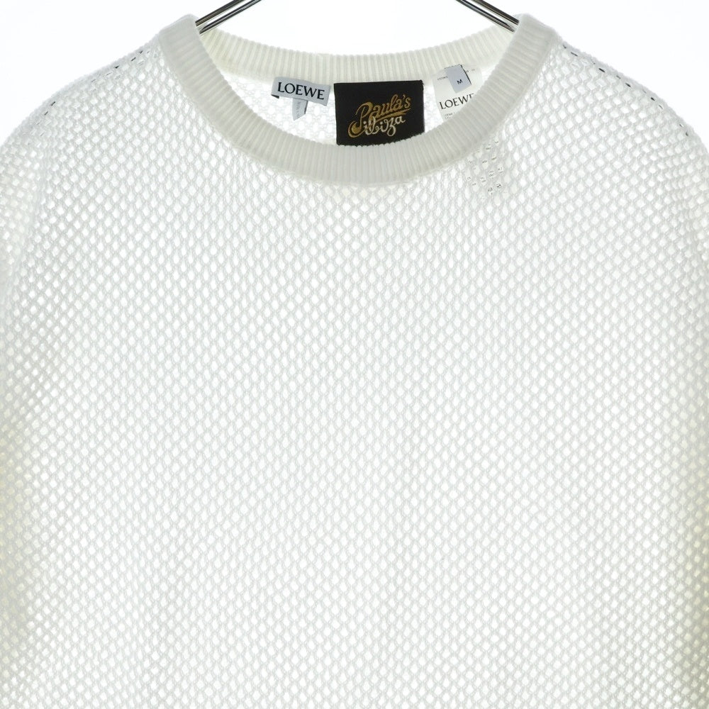 LOEWE(ロエベ) Mesh Paula's Ibiza T-Shirt パウラズ イビザ メッシュ半袖Tシャツ ホワイト H616Y14K39