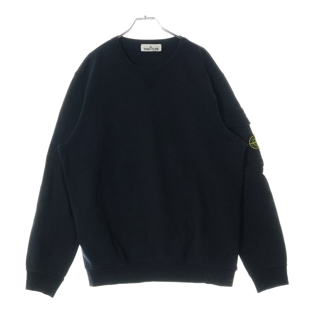 STONE ISLAND(ストーンアイランド) Sweatshirt ロゴワッペン クルーネックスウェットトレーナー ブラック 761561151