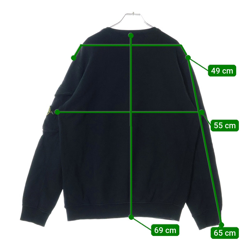 STONE ISLAND(ストーンアイランド) Sweatshirt ロゴワッペン クルーネックスウェットトレーナー ブラック 761561151