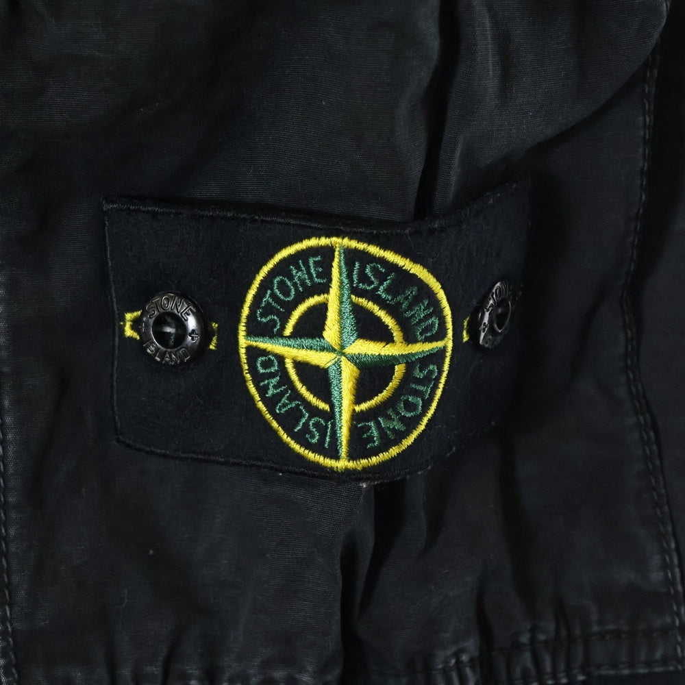 STONE ISLAND(ストーンアイランド) Old Effect Cargo Pants ロゴワッペン ウォッシュド カーゴパンツ ブラック 7615303WA