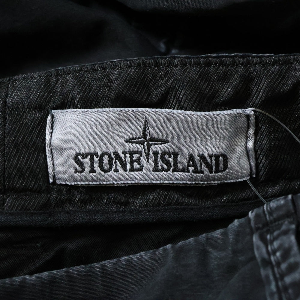 STONE ISLAND(ストーンアイランド) Old Effect Cargo Pants ロゴワッペン ウォッシュド カーゴパンツ ブラック 7615303WA