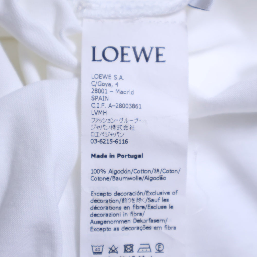LOEWE(ロエベ) 21SS L.A. Series T-Shirt アナグラム ロゴ刺繍半袖Tシャツ ホワイト S897Y22X02