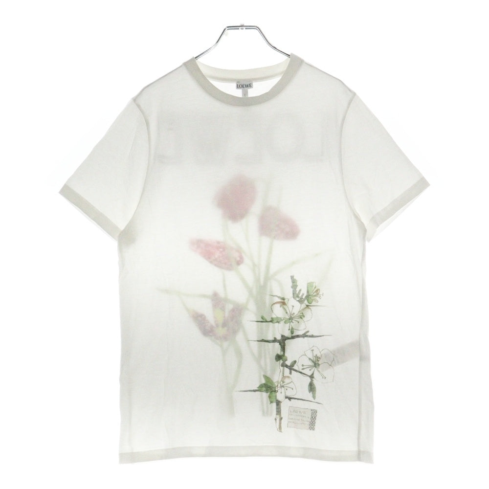 LOEWE(ロエベ) Botanical T-Shirt ボタニカル ロゴプリント半袖Tシャツ ホワイト S6199450CR