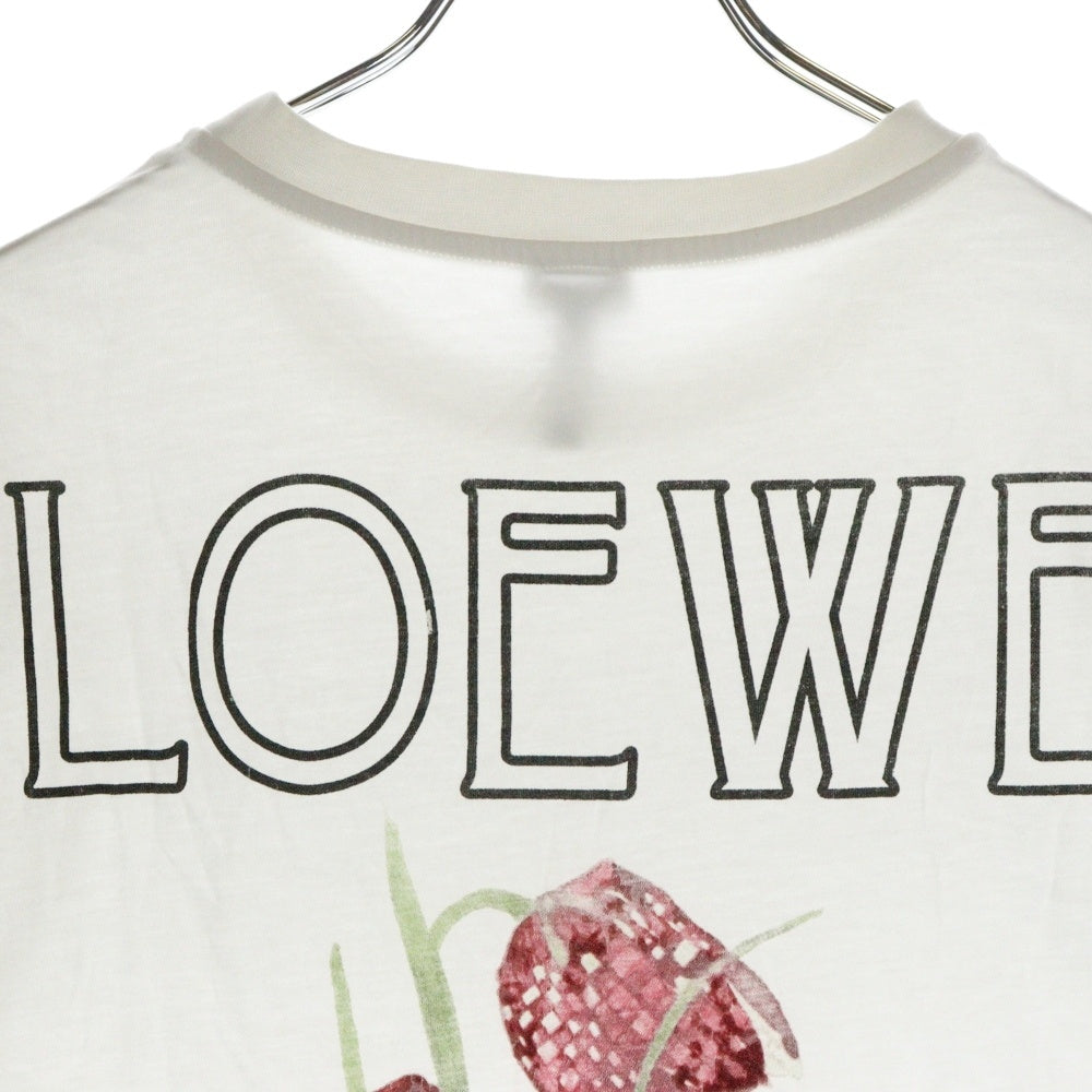 LOEWE(ロエベ) Botanical T-Shirt ボタニカル ロゴプリント半袖Tシャツ ホワイト S6199450CR